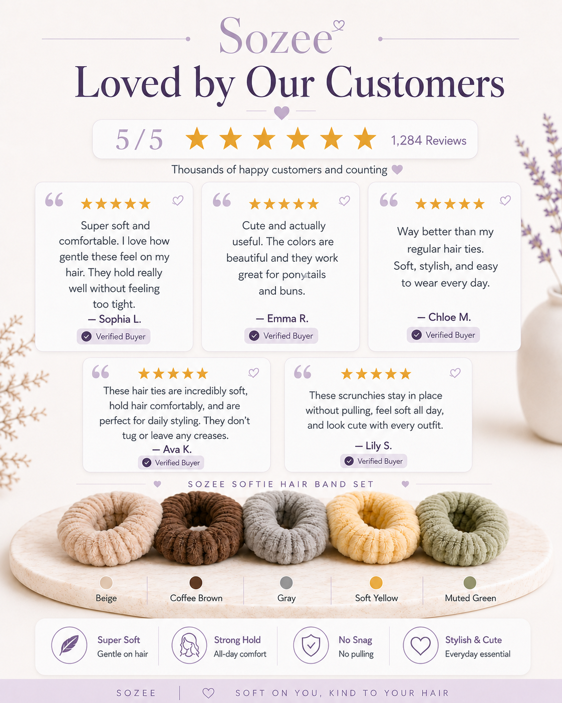Softies Hair Tie — Soft Plush Scrunchies for Everyday Hair Styling 2.0