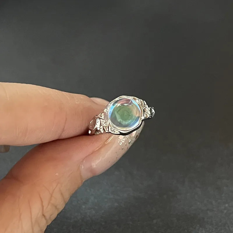 Y2K Crystal Rings Kpop Heart Adjustable Ring Irregular Geometry Punk Vintage Rings Set for Women Girls New Fashion Jewelry