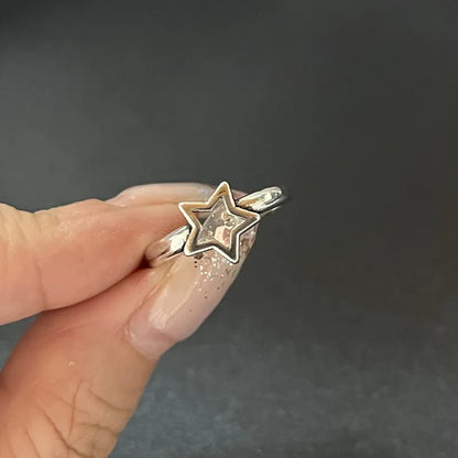 Y2K Crystal Rings Kpop Heart Adjustable Ring Irregular Geometry Punk Vintage Rings Set for Women Girls New Fashion Jewelry